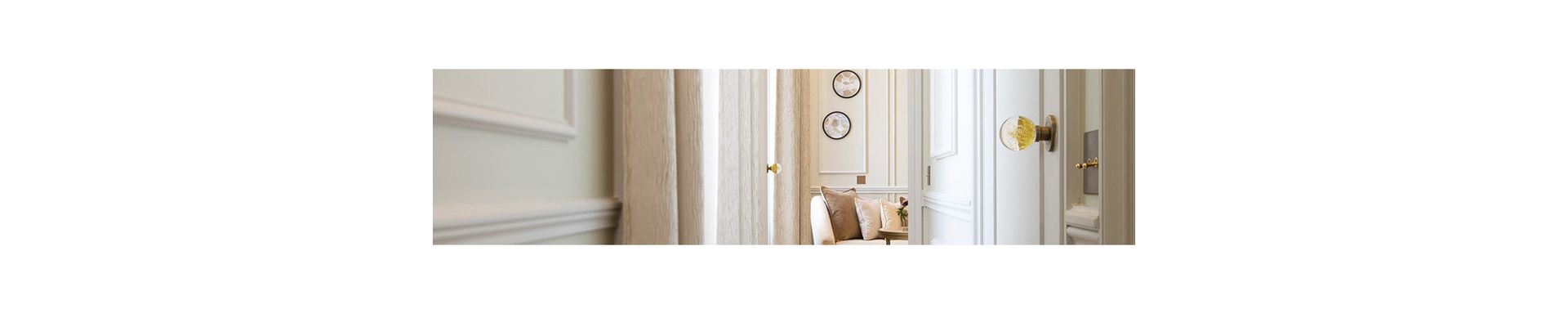 Bouton de porte en verre en situation