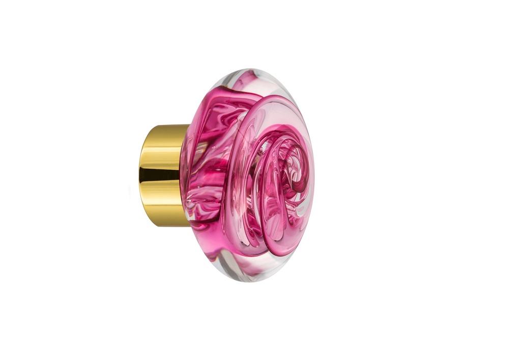 [67401230-3542119] Bouton de porte collection Tubes de bulles - Rose Fuchsia - Disque Ø55 mm (Placard, Laiton Poli)