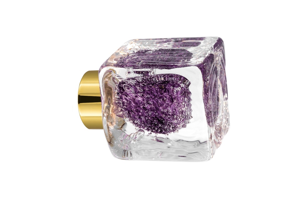 [67402014-3542123] Door knob collection Microbulles - Hyacinth - Cube 45 × 45 mm (Cabinet, Polished Brass)