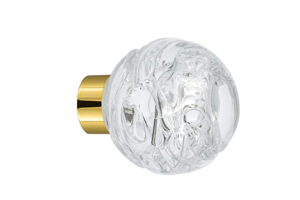 [66101000-3542122] Bouton de porte collection Lavallière - Incolore - Sphérique Ø55 mm (Placard, Laiton Poli)