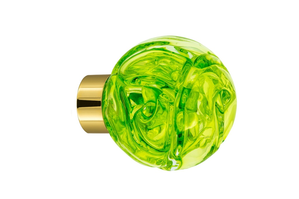 [66101021-3542122] Door knob collection Lavallière - Anise Green - Spherical Ø55 mm (Cabinet, Polished Brass)