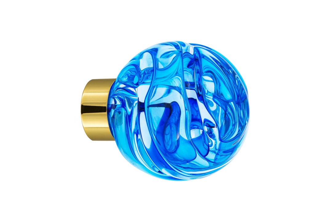 [66101045-3542122] Bouton de porte collection Lavallière - Bleu - Sphérique Ø55 mm (Placard, Laiton Poli)