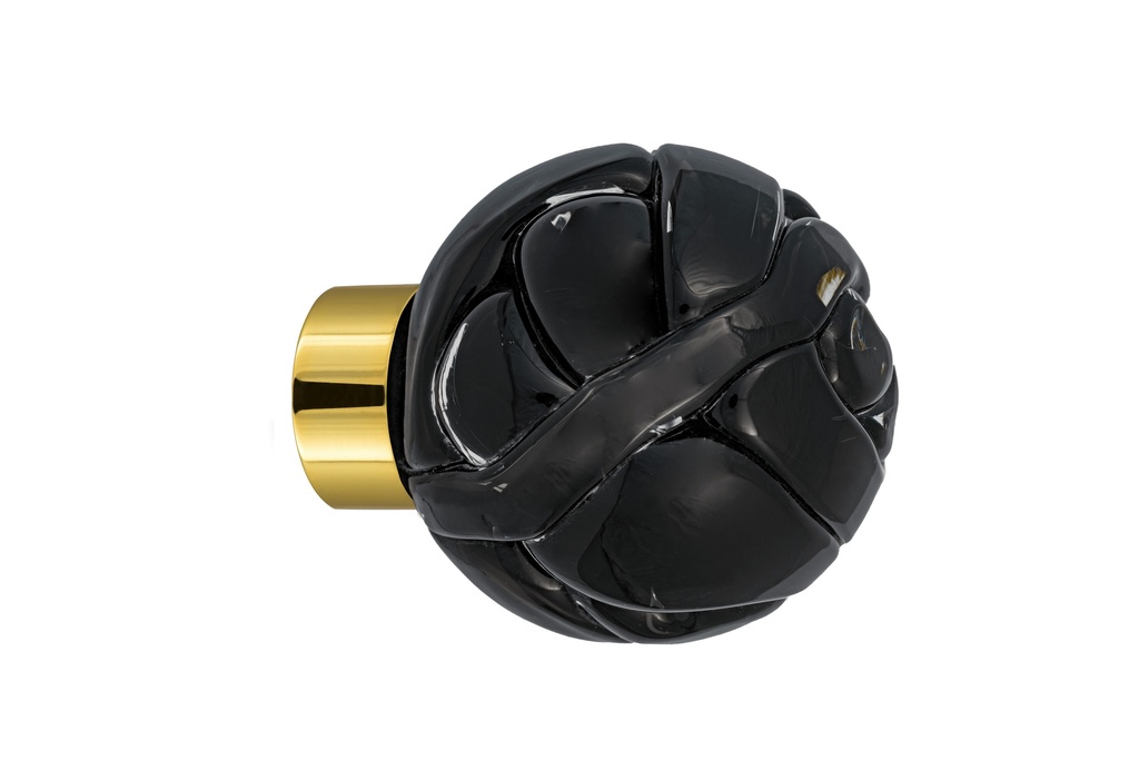[66101095-3542122] Bouton de porte collection Lavallière - Noir - Sphérique Ø55 mm (Placard, Laiton Poli)