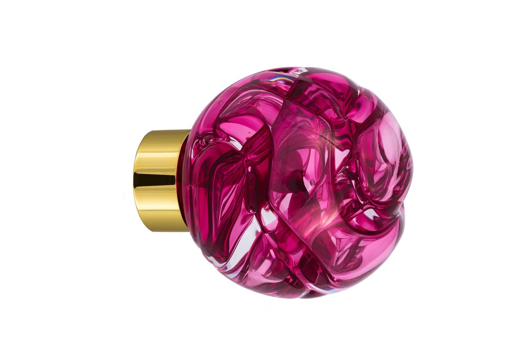 [66101230-3542122] Bouton de porte collection Lavallière - Rose Fuchsia - Sphérique Ø55 mm (Placard, Laiton Poli)