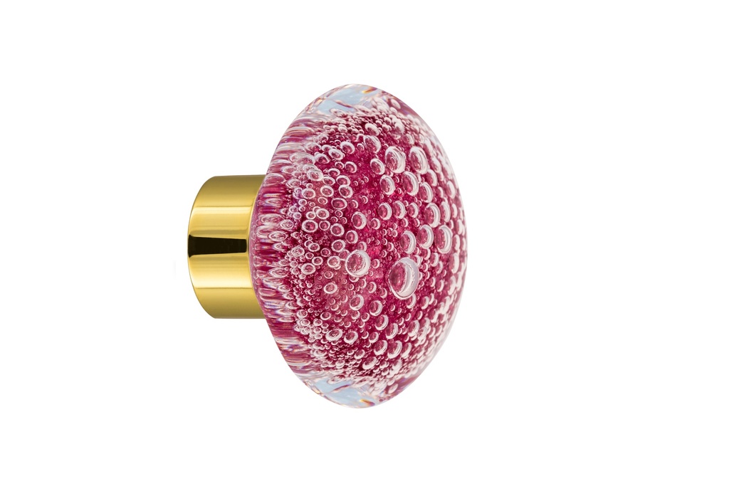 [67402230-3542123] Bouton de porte collection Microbulles - Rose Fuchsia - Disque Ø55 mm (Placard, Laiton Poli)