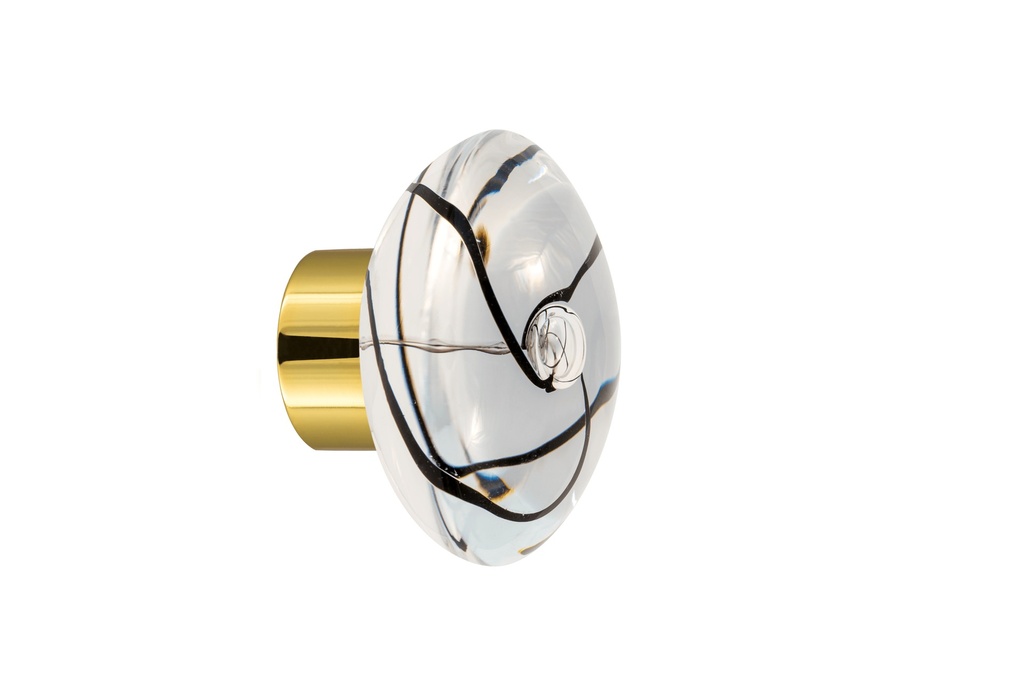 [67416095-3542121] Door knob collection Chantilly - Black - Disc Ø55 mm (Cabinet, Polished Brass)