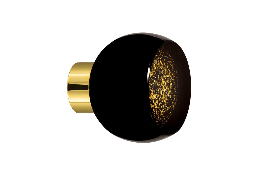 [75104095G-3542126] Bouton de porte collection Mateus - Noir + Or - Lisse, sphère tronquée Ø55 mm (Placard, Laiton Poli)