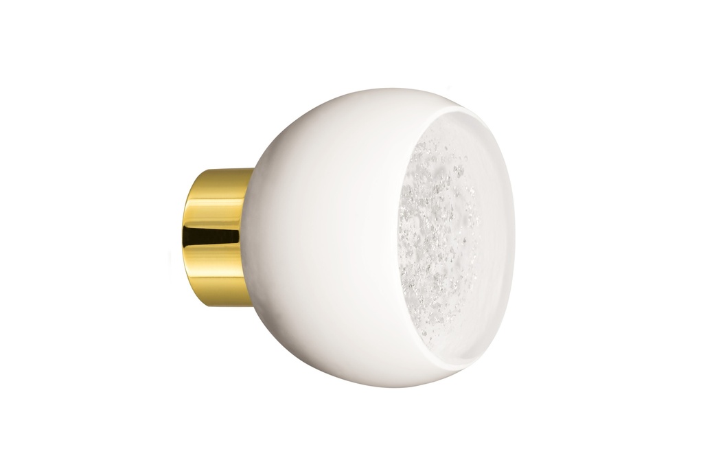[75104Z74A-3542126] Door knob collection Mateus - White + Silver - Smooth, truncated sphere Ø55 mm (Cabinet, Polished Brass)