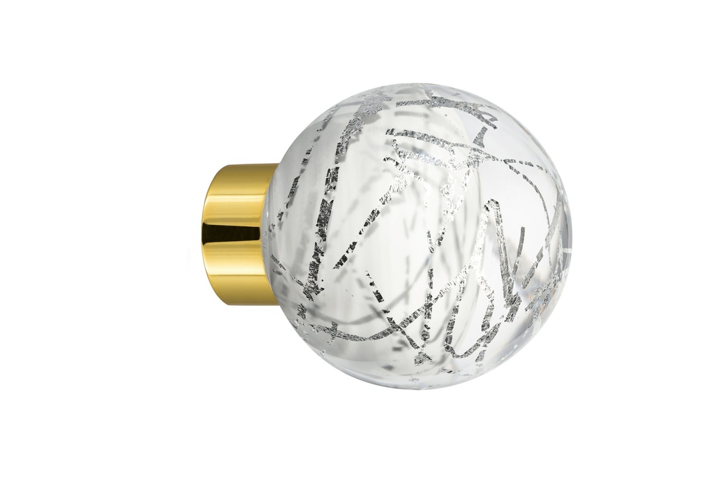 [66103Z74A-3542127] Door knob collection Malo Flash - White + Silver - Spherical Ø55 mm (Cabinet, Polished Brass)