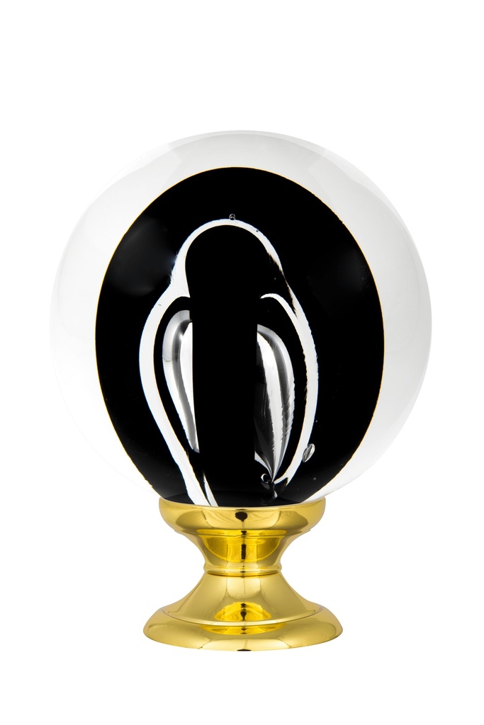 [65401095-42103119] Boule d'escalier collection Tubes de Bulles - Noir (Embase Classique, Laiton Poli)