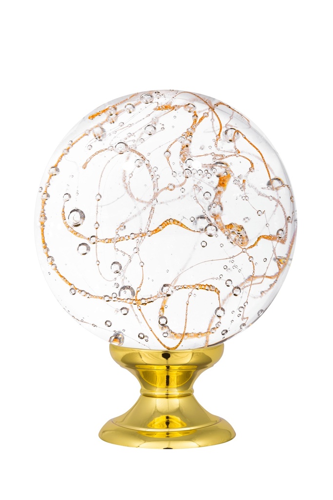 [65404019-42103131] Staircase finial collection Perlées - Topaz Yellow (Standard Base, Polished Brass)