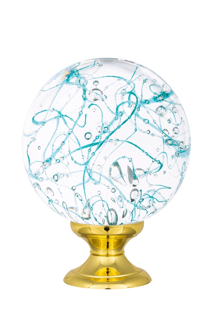 [65404033-42103131] Staircase finial collection Perlées - Emerald Green (Standard Base, Polished Brass)
