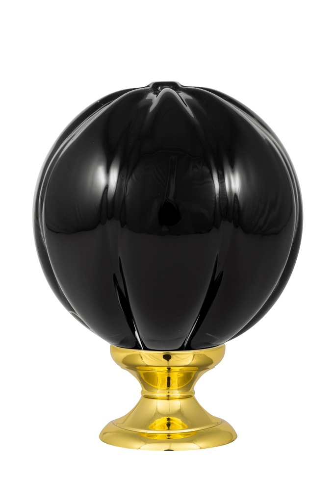 [65431095-42103132] Boule d'escalier collection Cara - Noir (Embase Classique, Laiton Poli)