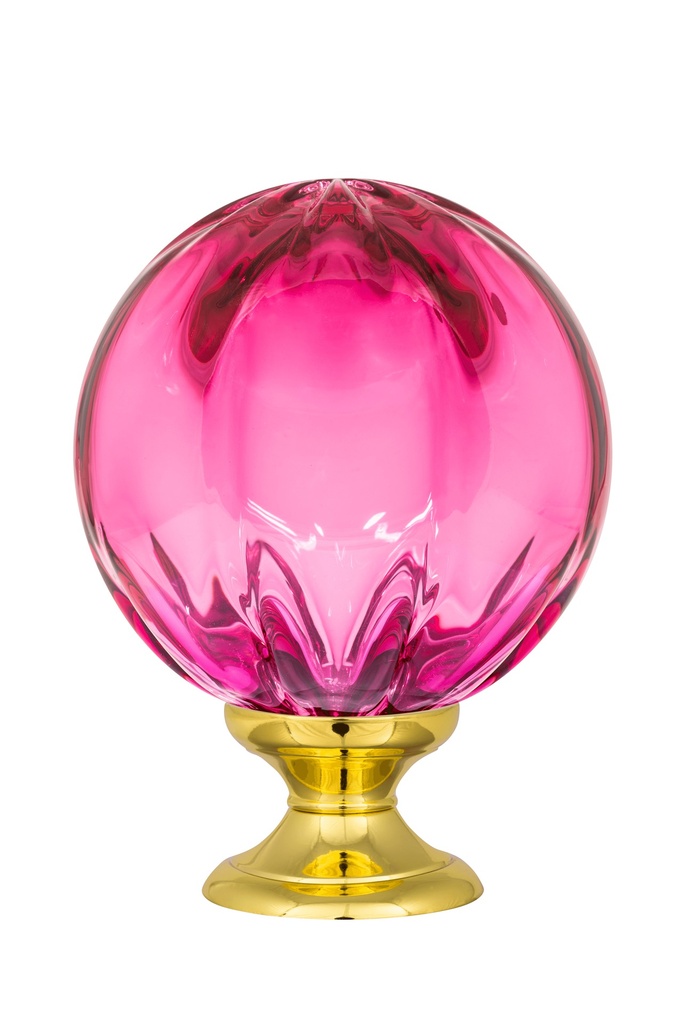 [65431230-42103132] Staircase finial collection Cara - Fuchsia Pink (Standard Base, Polished Brass)
