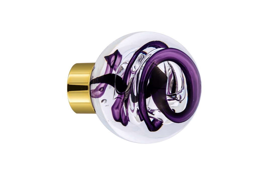 [66401014-3542119] Bouton de porte collection Tubes de bulles - Hyacinte - Sphérique Ø55 mm (Placard, Laiton Poli)