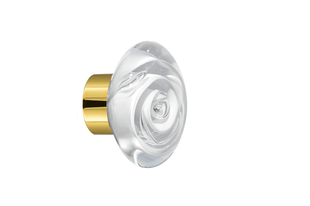 [67401Z74-3542119] Bouton de porte collection Tubes de bulles - Blanc - Disque Ø55 mm (Placard, Laiton Poli)