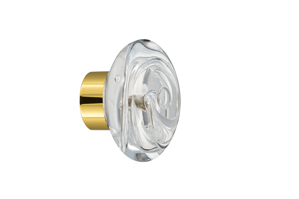 [67401000-3542119] Door knob collection Tubes de bulles - Clear - Disc Ø55 mm (Cabinet, Polished Brass)