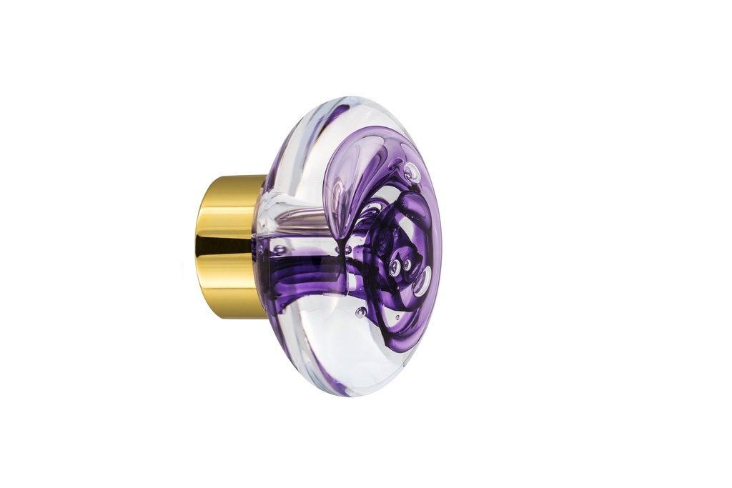 [67401014-3542119] Door knob collection Tubes de bulles - Hyacinth - Disc Ø55 mm (Cabinet, Polished Brass)