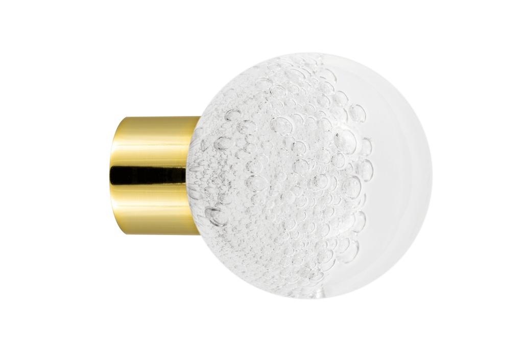 [62402000-3242123] Furniture knob collection Microbulles - Clear - Spherical Ø35 mm (Furniture knob base - Polished Brass)