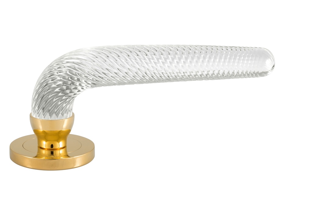 Poignée de porte collection Winglass - Incolore - Torsadée 168 × 57 mm (Laiton Poli)