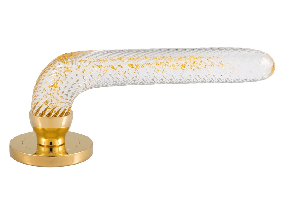Poignée de porte collection Winglass - Or - Torsadée 168 × 57 mm (Laiton Poli)