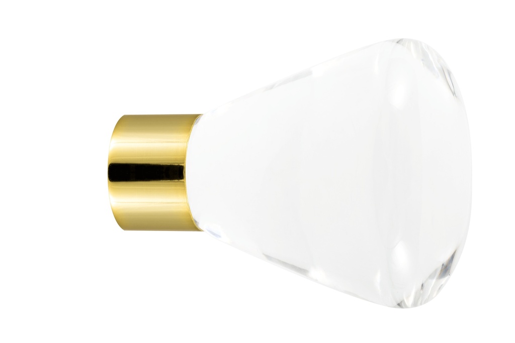 [61000000-3242120] Bouton de meuble collection Clear - Incolore - Conique Ø35 mm (Embase meuble - Laiton Poli)