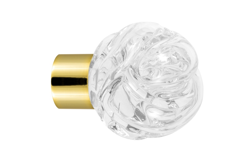 [62101000-3242122] Furniture knob collection Lavallière - Clear - Spherical Ø35 mm (Furniture knob base - Polished Brass)