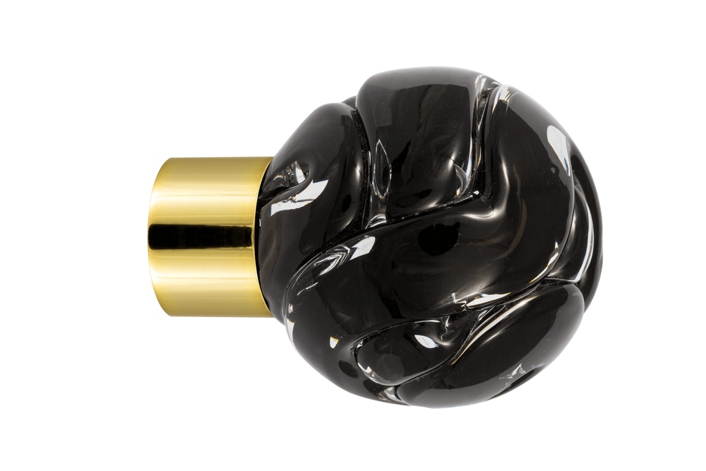[62101095-3242122] Bouton de meuble collection Lavallière - Noir - Sphérique Ø35 mm (Embase meuble - Laiton Poli)
