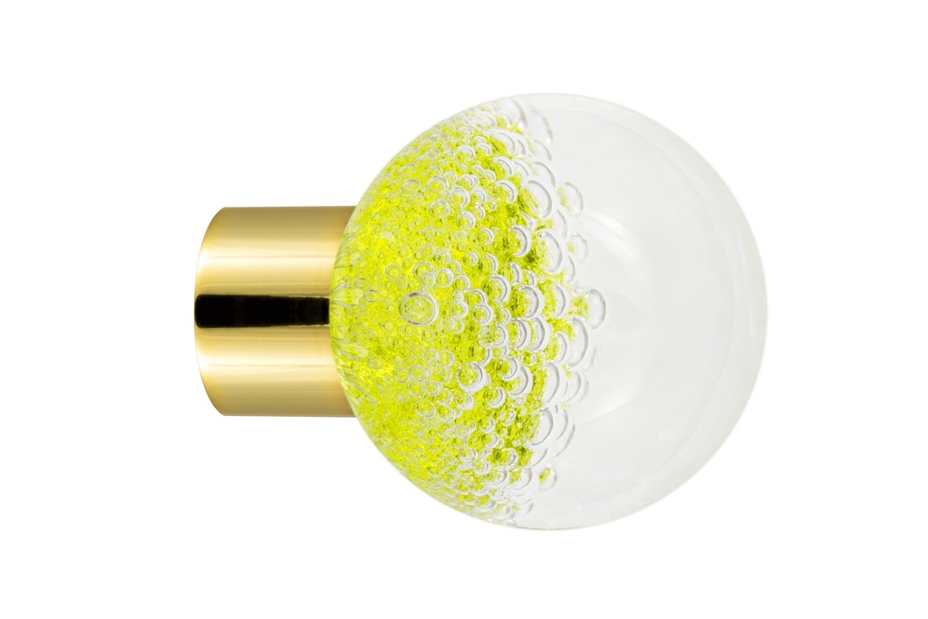 [62402021-3242123] Bouton de meuble collection Microbulles - Vert Anis - Sphérique Ø35 mm (Embase meuble - Laiton Poli)