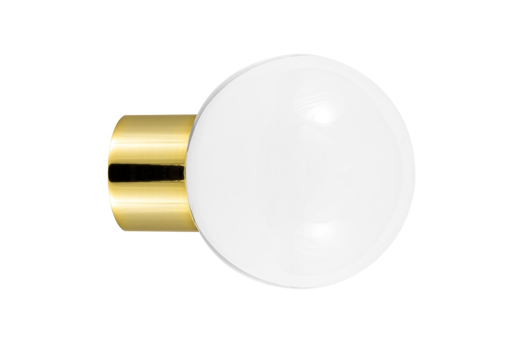 [62000000-3242120] Furniture knob collection Clear - Clear - Spherical Ø35 mm (Furniture knob base - Polished Brass)