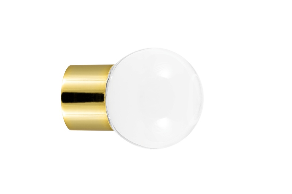 [58000000-3242120] Furniture knob collection Clear - Clear - Spherical Ø25 mm (Furniture knob base - Polished Brass)