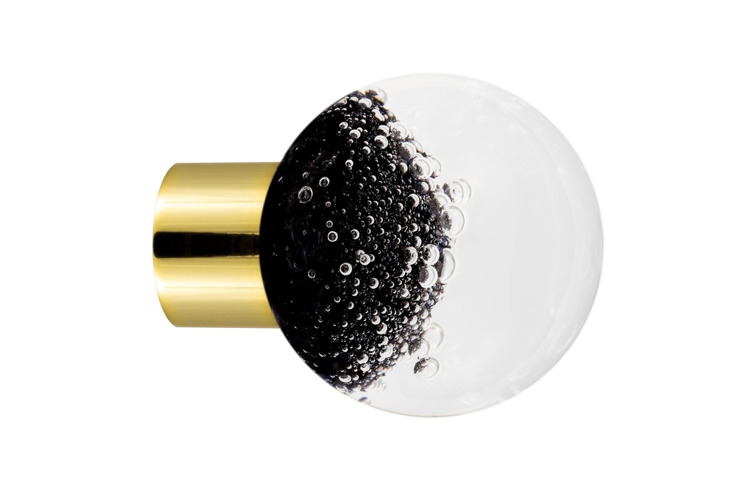 [62402095-3242123] Bouton de meuble collection Microbulles - Noir - Sphérique Ø35 mm (Embase meuble - Laiton Poli)
