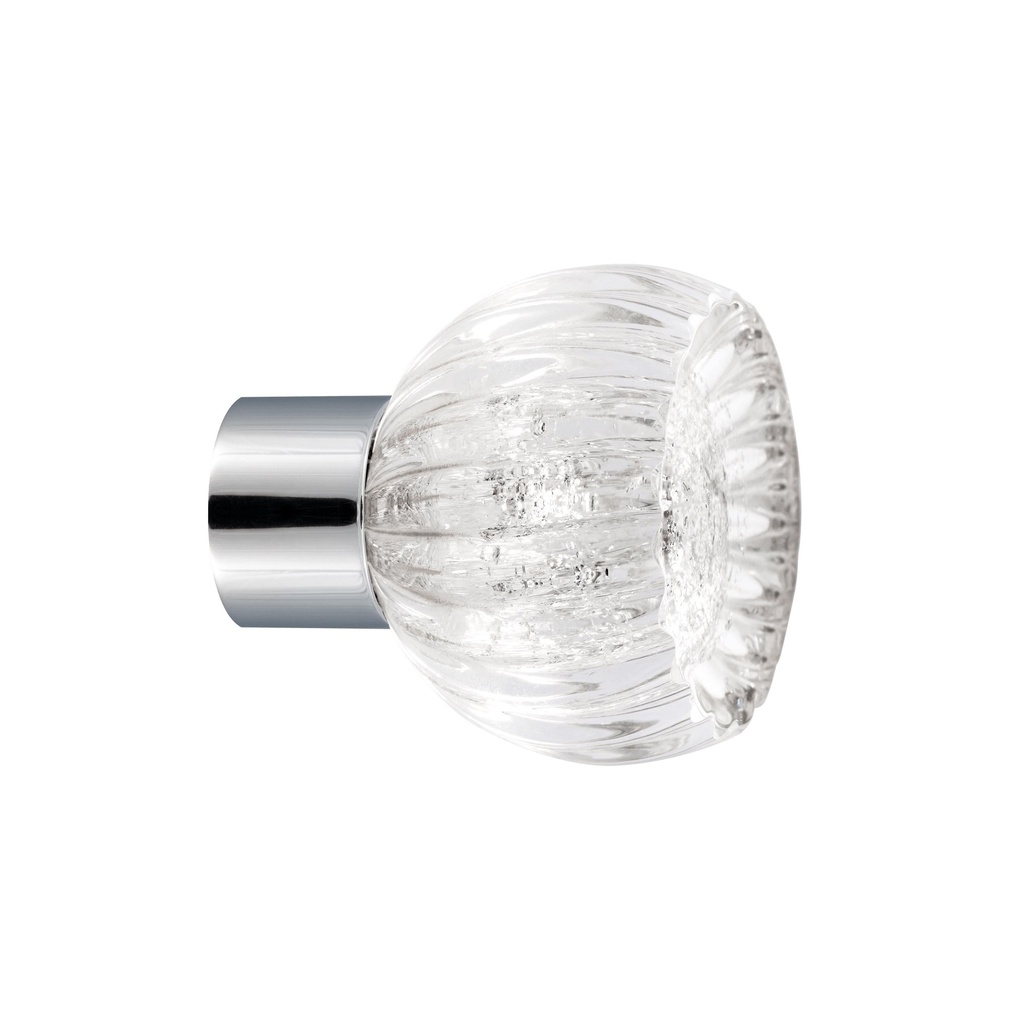 [62419ARG-3242124] Bouton de meuble collection Alberto - Argent - Cannelé, sphère tronquée Ø35 mm (Embase meuble - Laiton Poli)