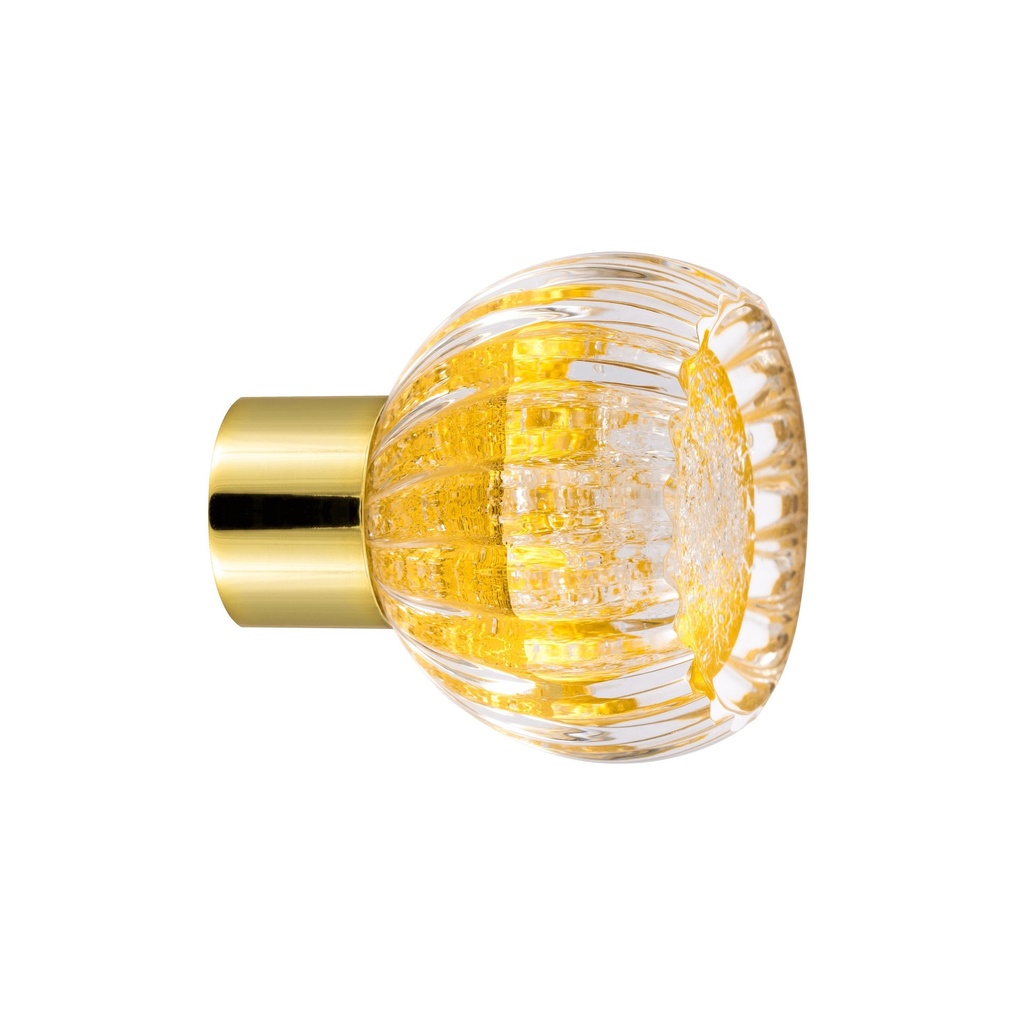 [26419MIX-3242124] Furniture knob collection Alberto - Silver + Gold - Ribbed, truncated sphere Ø35 mm (Furniture knob base - Polished Brass)