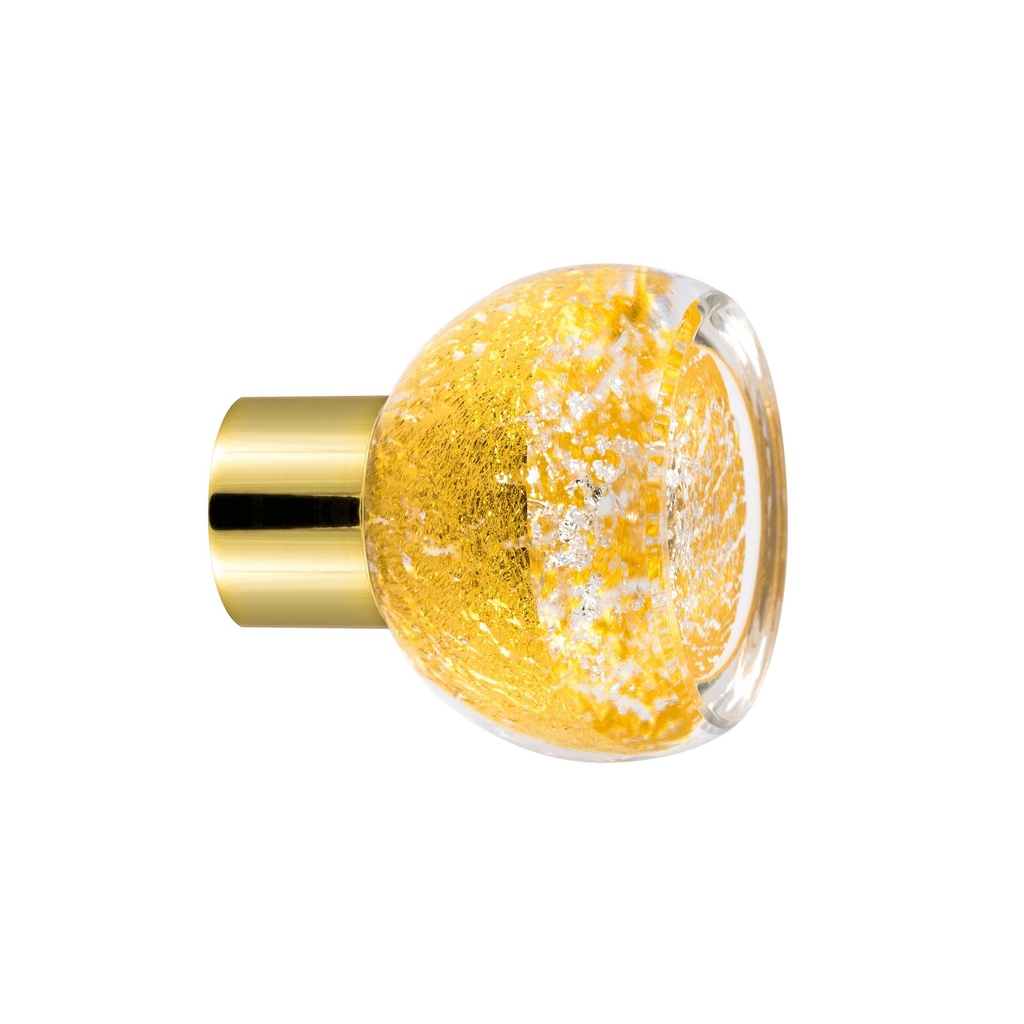 [25419MIX-3242124] Furniture knob collection Alberto - Silver + Gold - Smooth, truncated sphere Ø35 mm (Furniture knob base - Polished Brass)