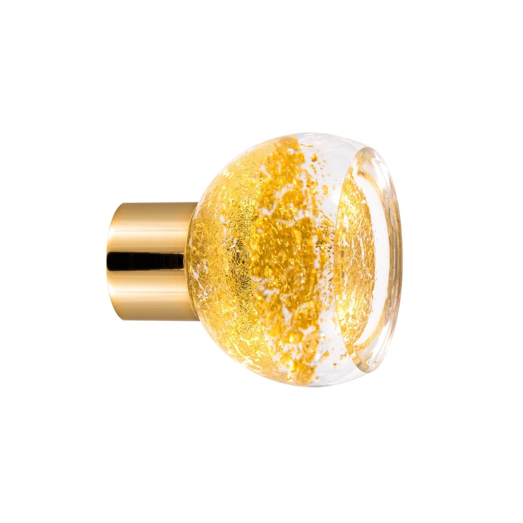 [62419ORO-3242124] Bouton de meuble collection Alberto - Or - Lisse, sphère tronquée Ø35 mm (Embase meuble - Laiton Poli)