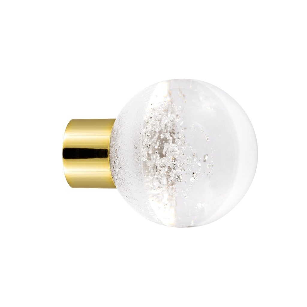 [62419ARG-3242124] Bouton de meuble collection Alberto - Argent - Sphérique Ø35 mm (Embase meuble - Laiton Poli)