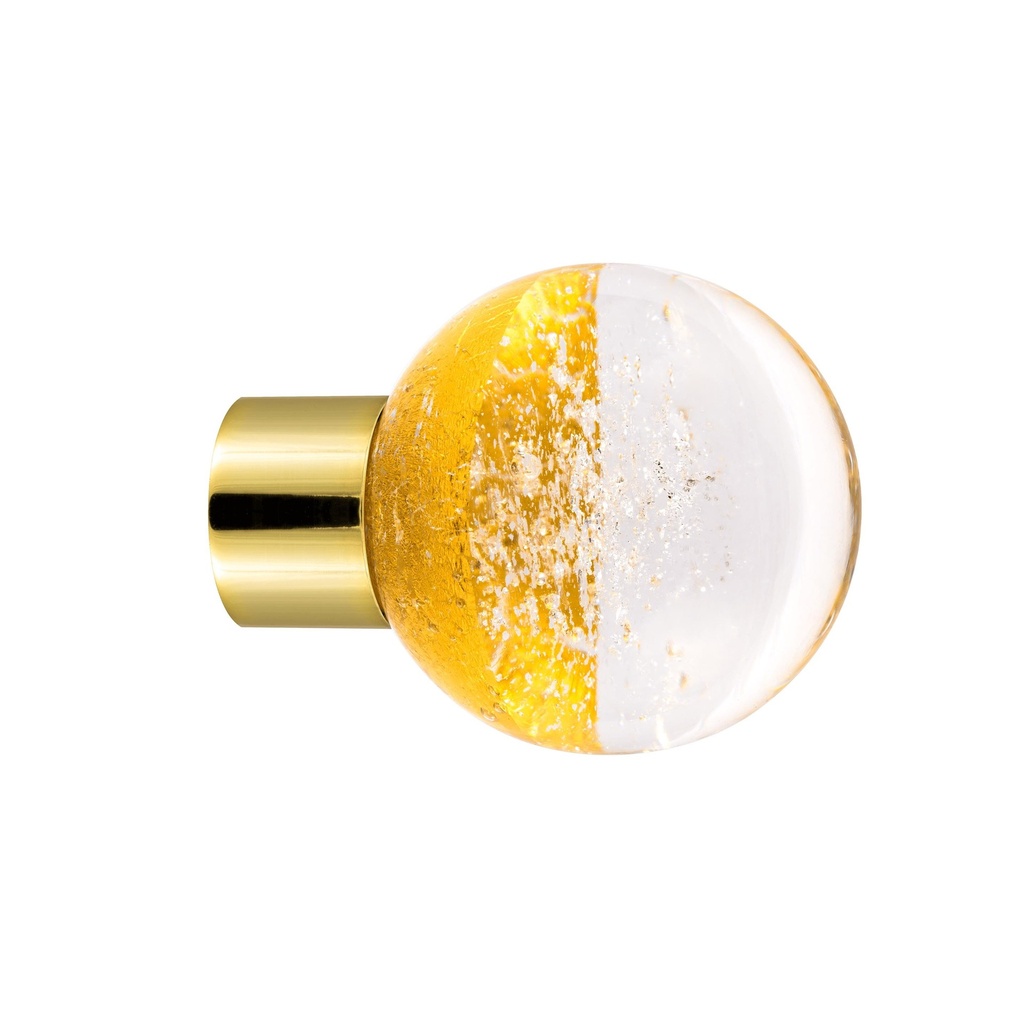 [62419MIX-3242124] Furniture knob collection Alberto - Silver + Gold - Spherical Ø35 mm (Furniture knob base - Polished Brass)