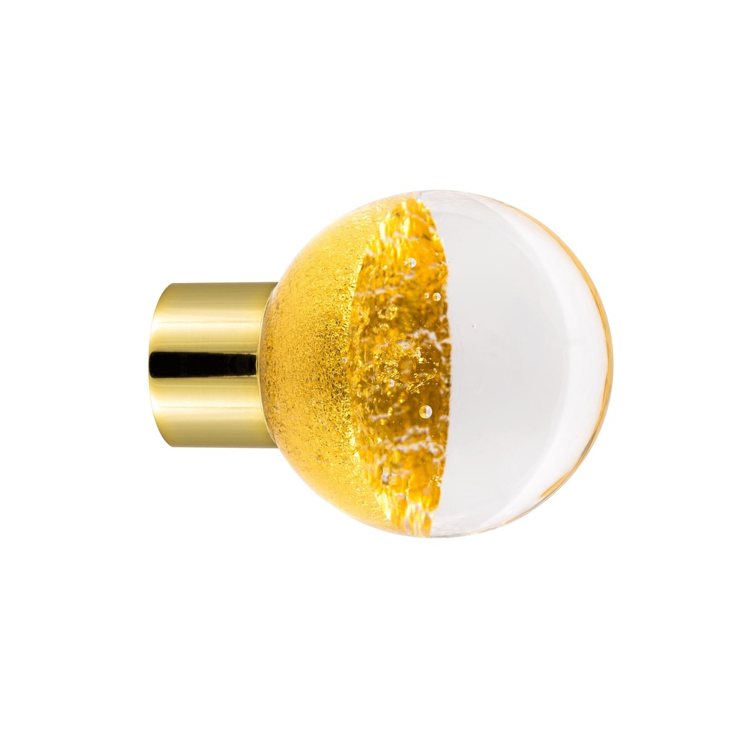 [62419ORO-3242124] Bouton de meuble collection Alberto - Or - Sphérique Ø35 mm (Embase meuble - Laiton Poli)