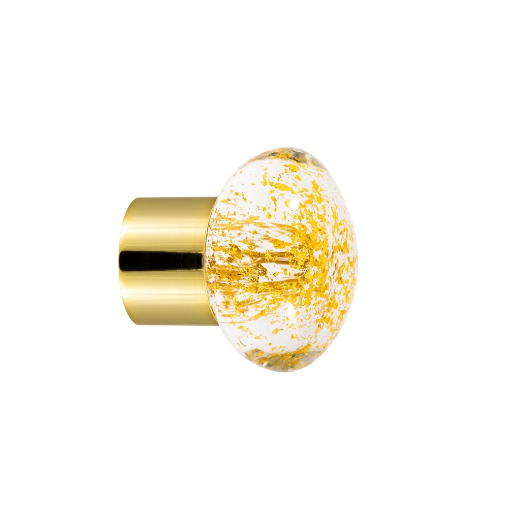 [43428ORO-3242125] Bouton de meuble collection Etna - Or - Galet aléatoire (Embase meuble - Laiton Poli)
