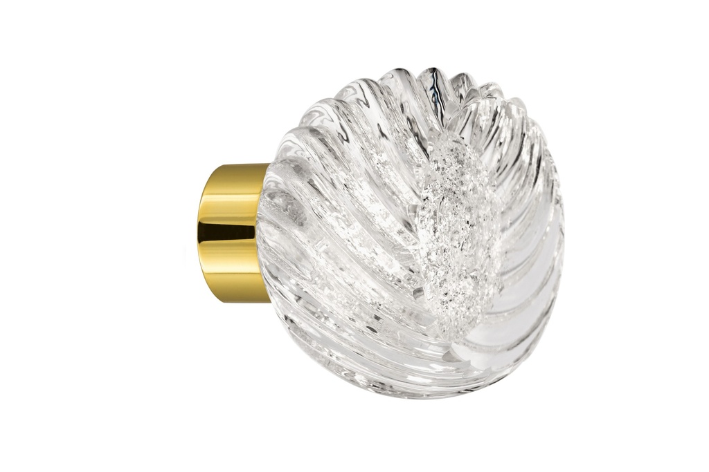 Bouton de porte collection Alberto - Argent - Canelé, sphère tronquée Ø55 mm (Placard, Laiton Poli)